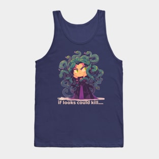 If Looks Could Kill... Super Cute Chibi Anime Gorgon Medusa Tank Top